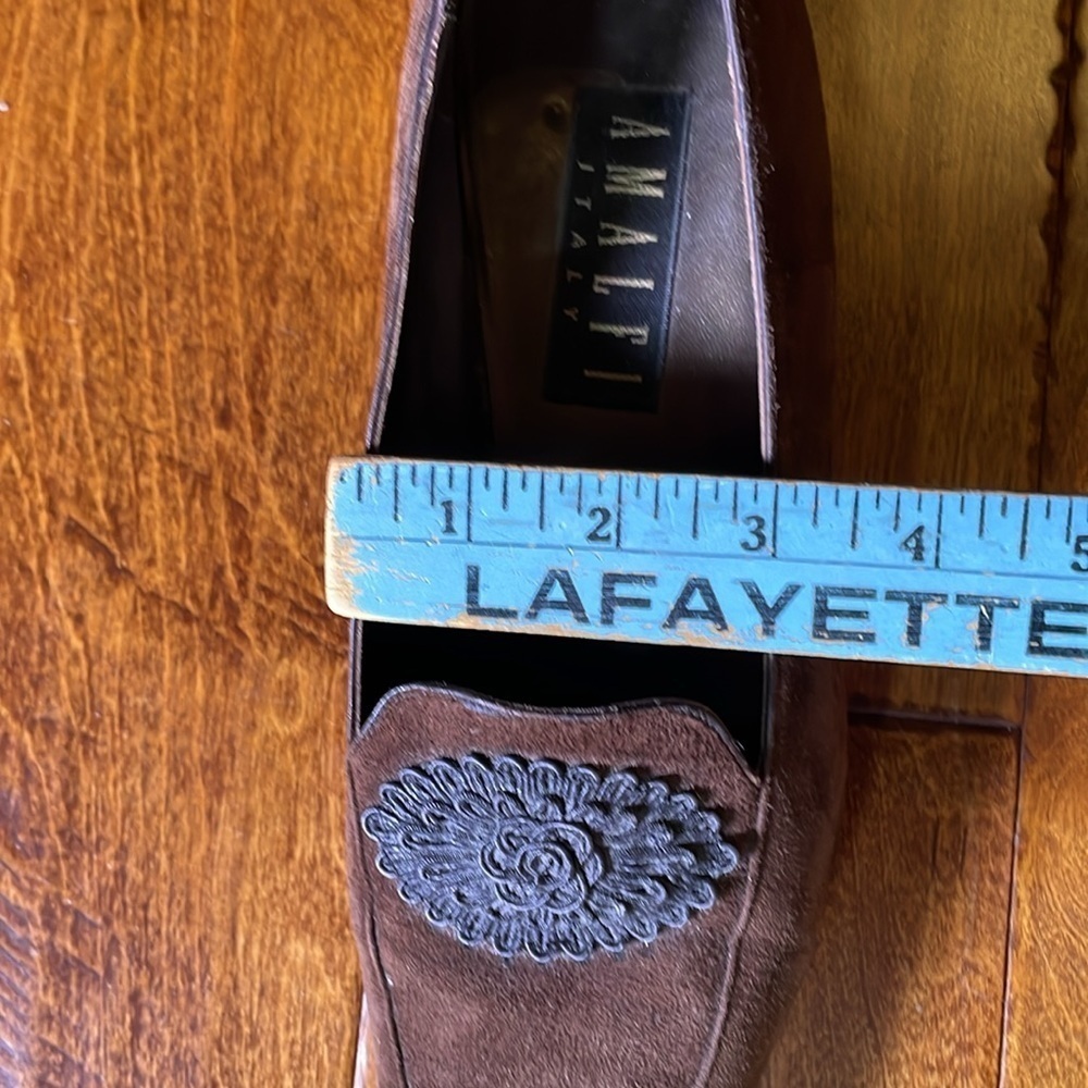Amalfi Italy Brown & Black Suede Low Heeled Pumps - Size 10B - Picture 11 of 11